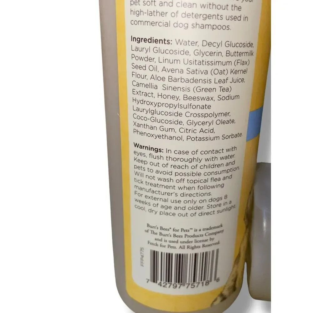 Burts Bees Puppies Natural Tearless 2 in 1 Shampoo Conditioner 16oz Lot of 2 Pet